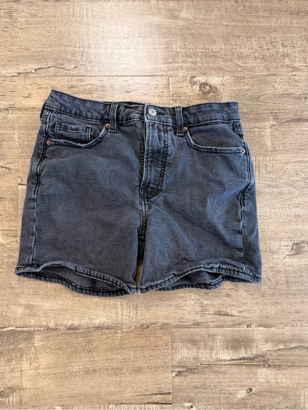 Old Navy Faded Black High-Rise Denim Shorts